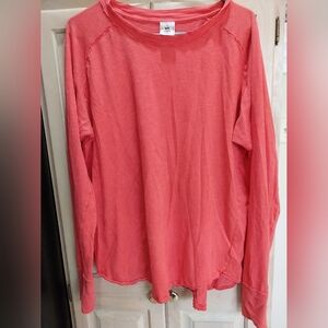 Free People "We The Free" Long Sleeve Tshirt Size S Coral